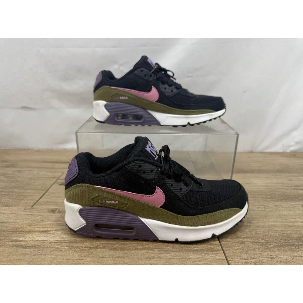 Nike Air Max 90 GS Black Olive Pink DX3091-001 Mens 6Y Womens 7.5 Sneaker